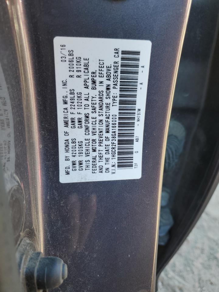 1HGCR2F38GA166000 2016 Honda Accord Lx