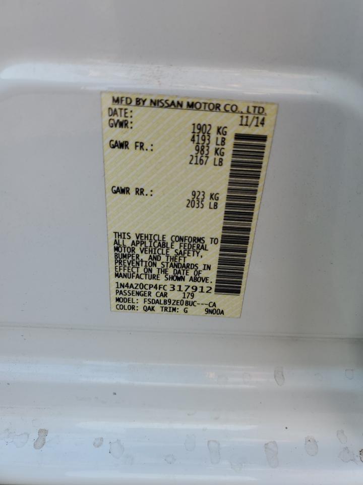 1N4AZ0CP4FC317912 2015 Nissan Leaf S