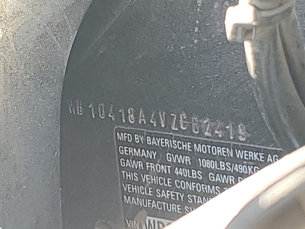 1997 BMW R1100 Rt VIN: WB10418A4VZC62419 Lot: 72891954