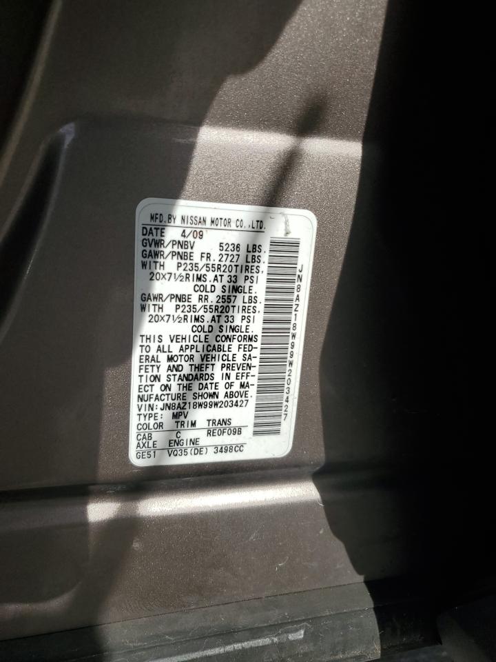 JN8AZ18W99W203427 2009 Nissan Murano S