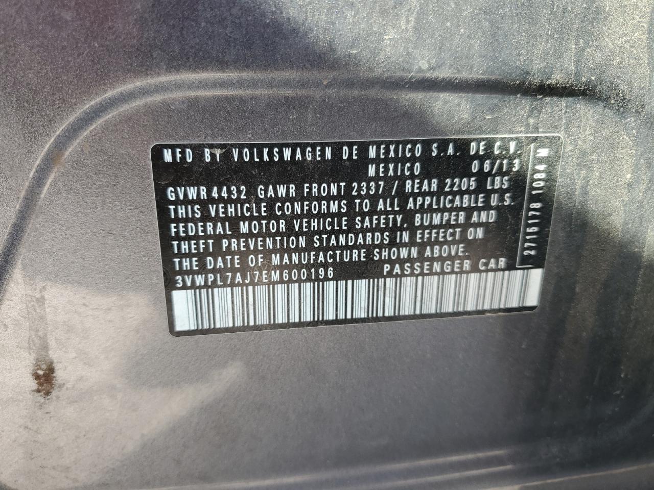 3VWPL7AJ7EM600196 2014 Volkswagen Jetta Tdi