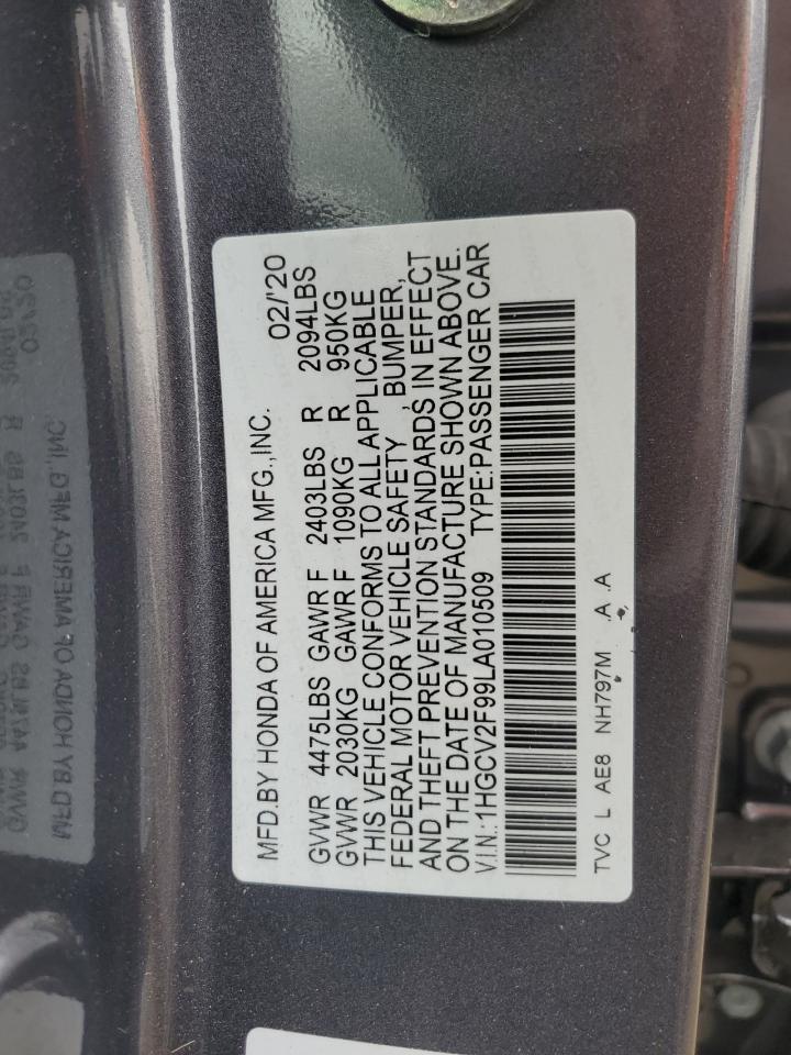 1HGCV2F99LA010509 2020 Honda Accord Touring