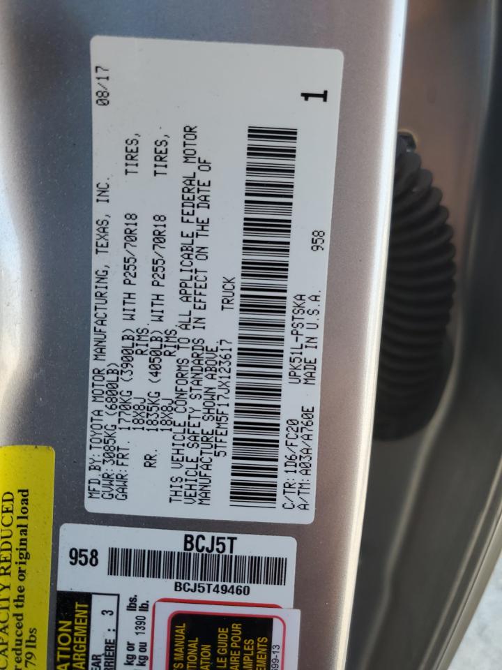 5TFEM5F17JX123617 2018 Toyota Tundra Crewmax Sr5