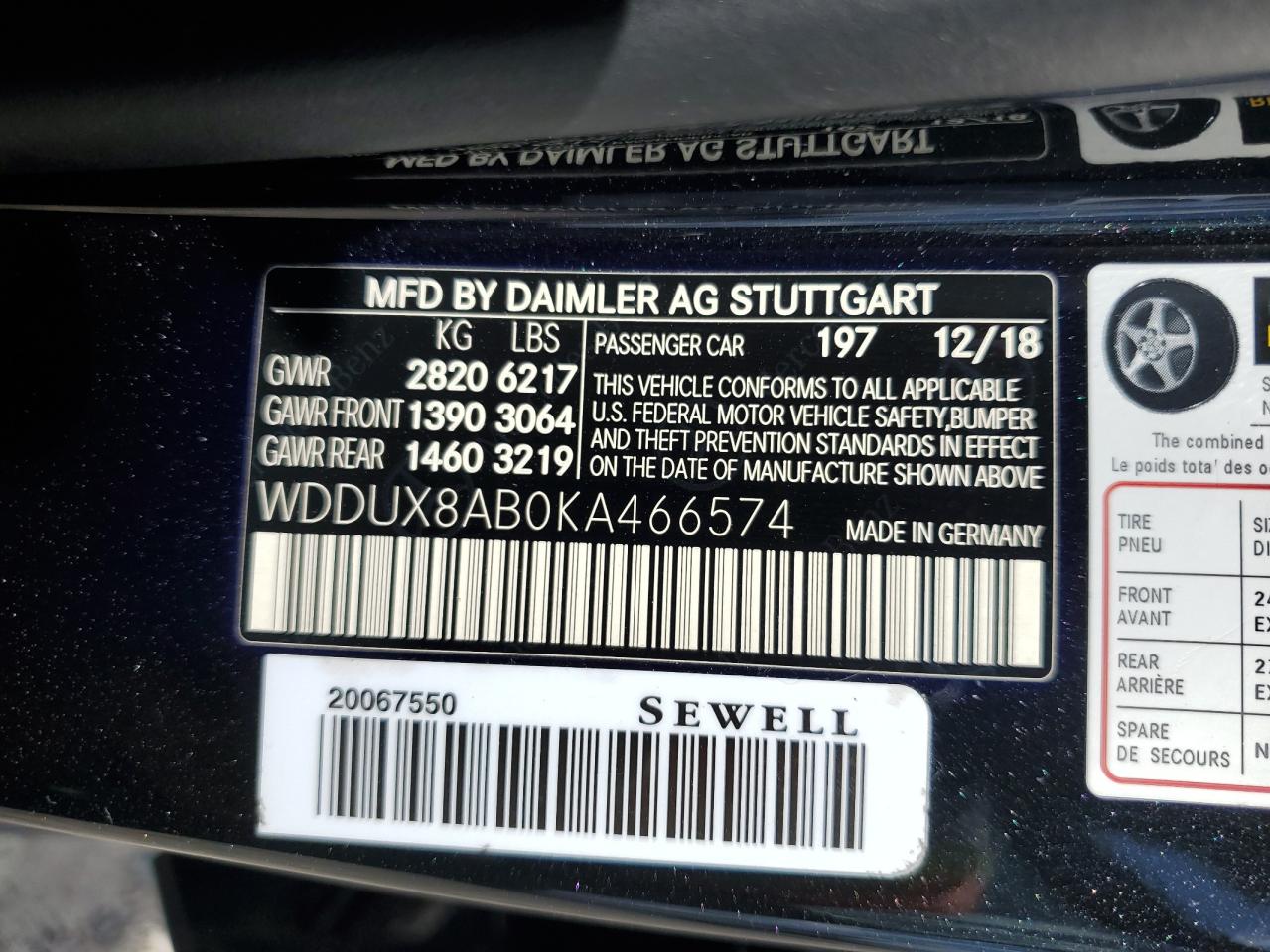 WDDUX8AB0KA466574 2019 Mercedes-Benz S Mercedes-Maybach S650