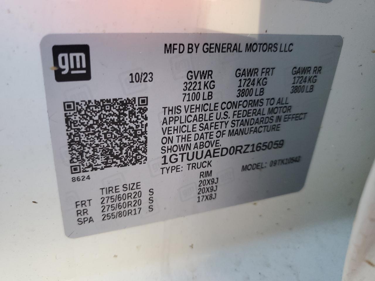 1GTUUAED0RZ165059 2024 GMC Sierra K1500