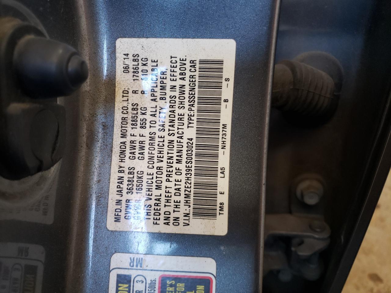 JHMZE2H39ES003024 2014 Honda Insight