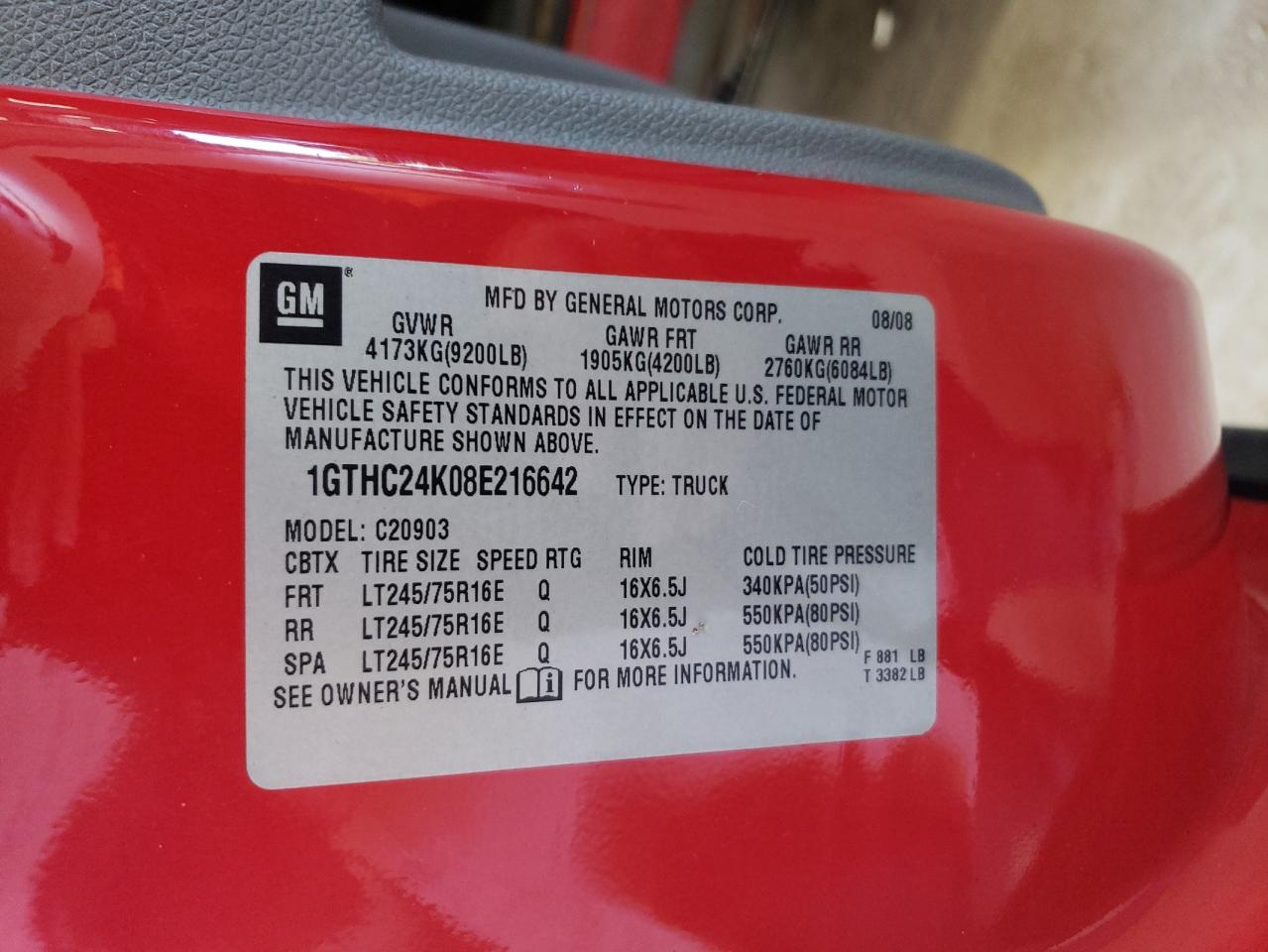 1GTHC24K08E216642 2008 GMC Sierra C2500 Heavy Duty