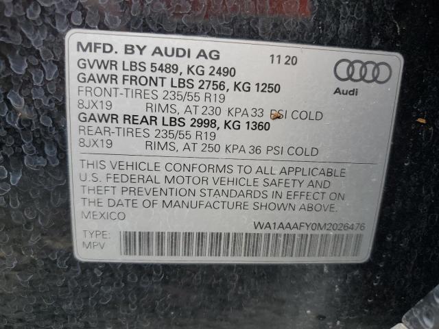 WA1AAAFY0M2026476 Audi Q5 PREMIUM 13