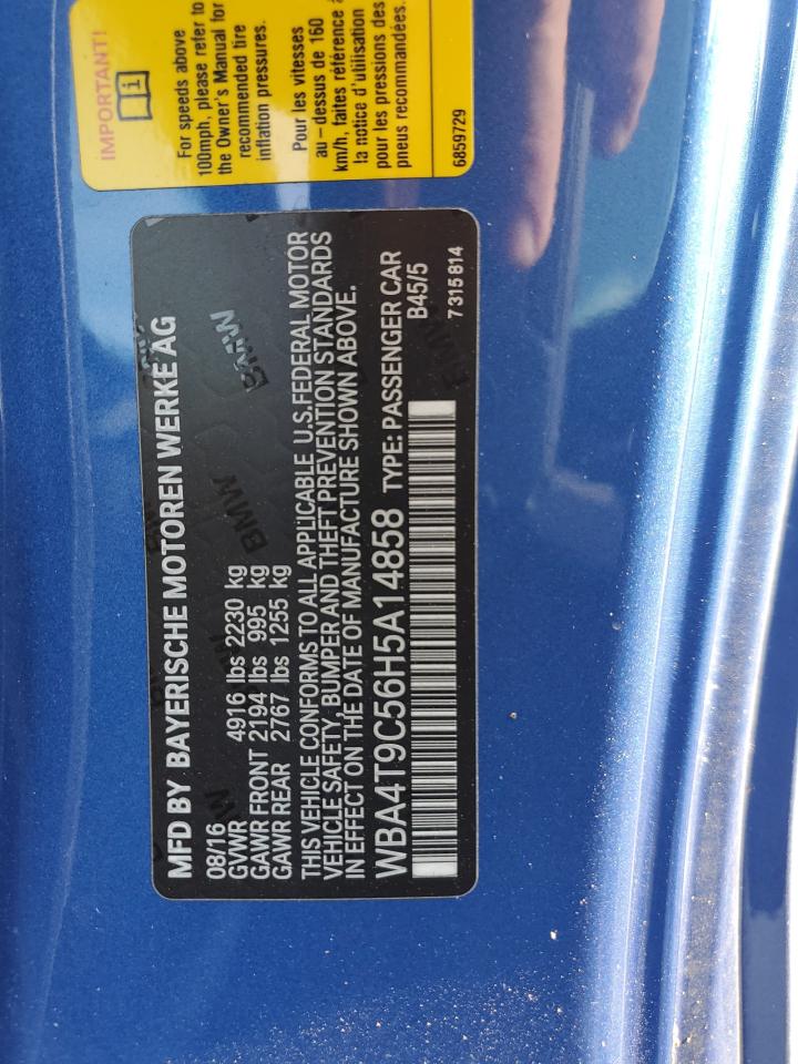 2017 BMW 440I VIN: WBA4T9C56H5A14858 Lot: 76840494