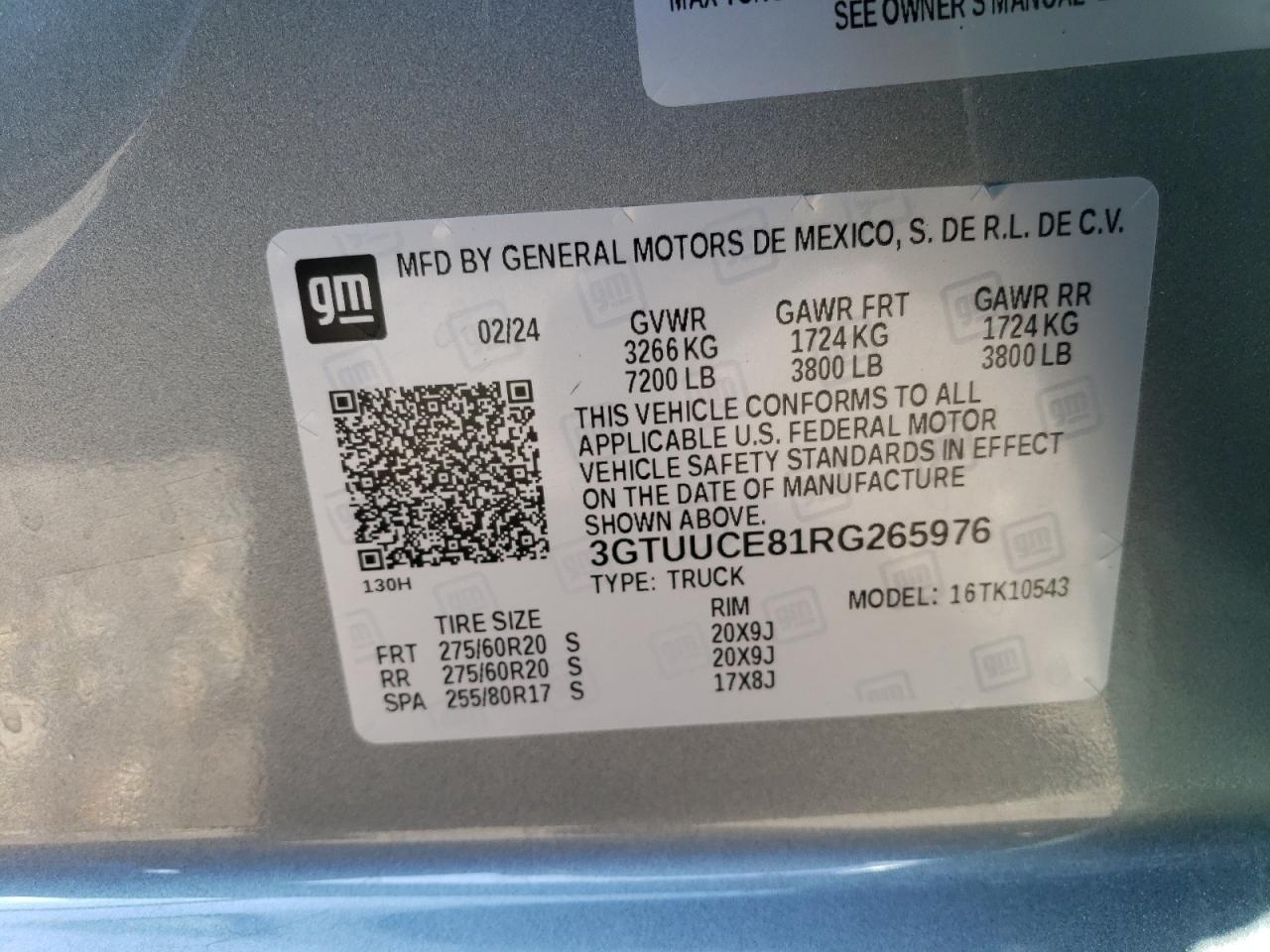 3GTUUCE81RG265976 2024 GMC Sierra K1500 Elevation