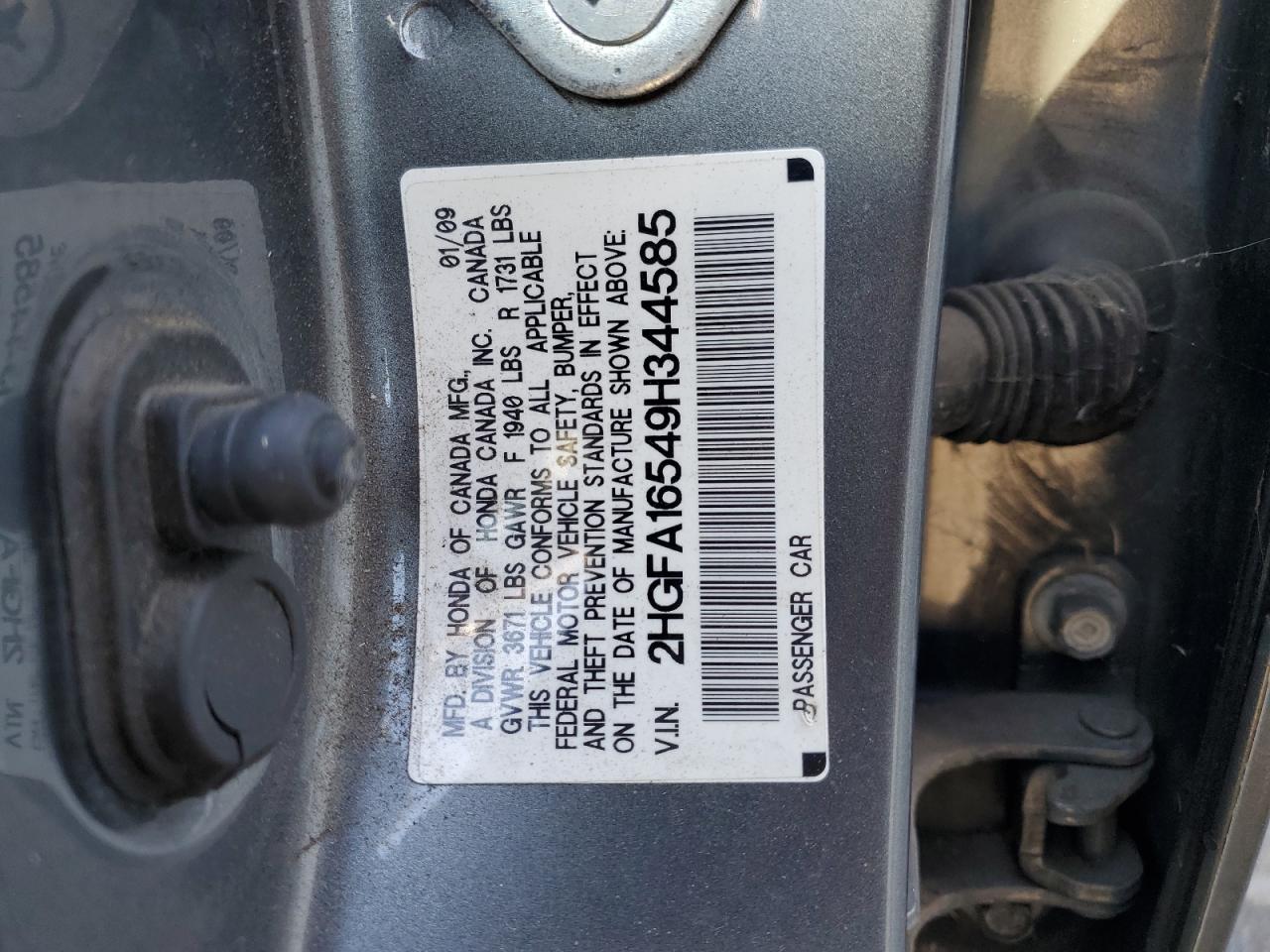 2HGFA16549H344585 2009 Honda Civic Lx