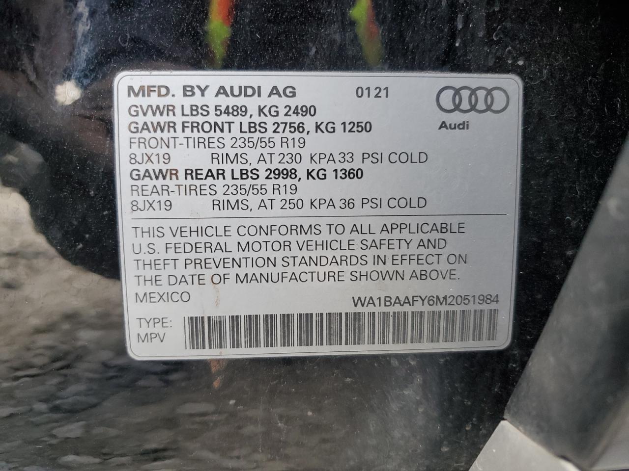 2021 Audi Q5 Premium Plus VIN: WA1BAAFY6M2051984 Lot: 76351504