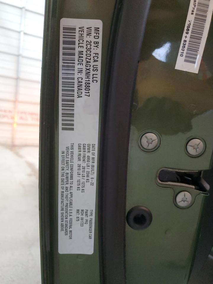 2022 Dodge Challenger Sxt VIN: 2C3CDZAGXNH188017 Lot: 74937764