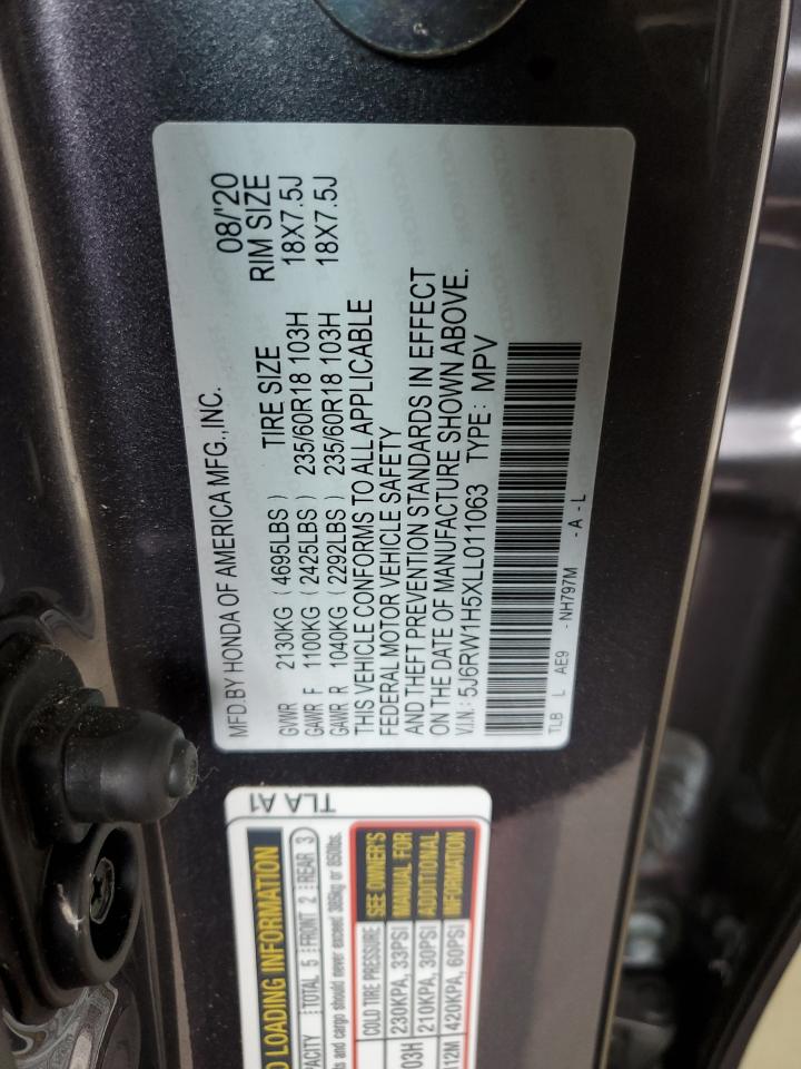 5J6RW1H5XLL011063 2020 Honda Cr-V Ex