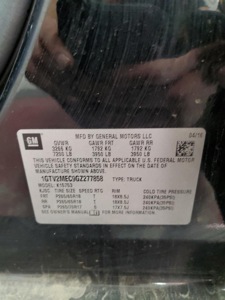 1GTV2MEC9GZ277858 2016 GMC Sierra K1500 Sle