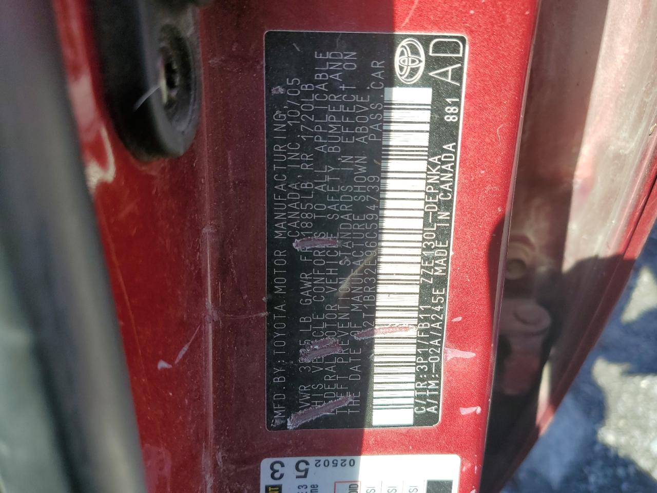 2T1BR32E96C594739 2006 Toyota Corolla Ce 2T1BR32E96C594739 2006 Toyota Corolla Ce