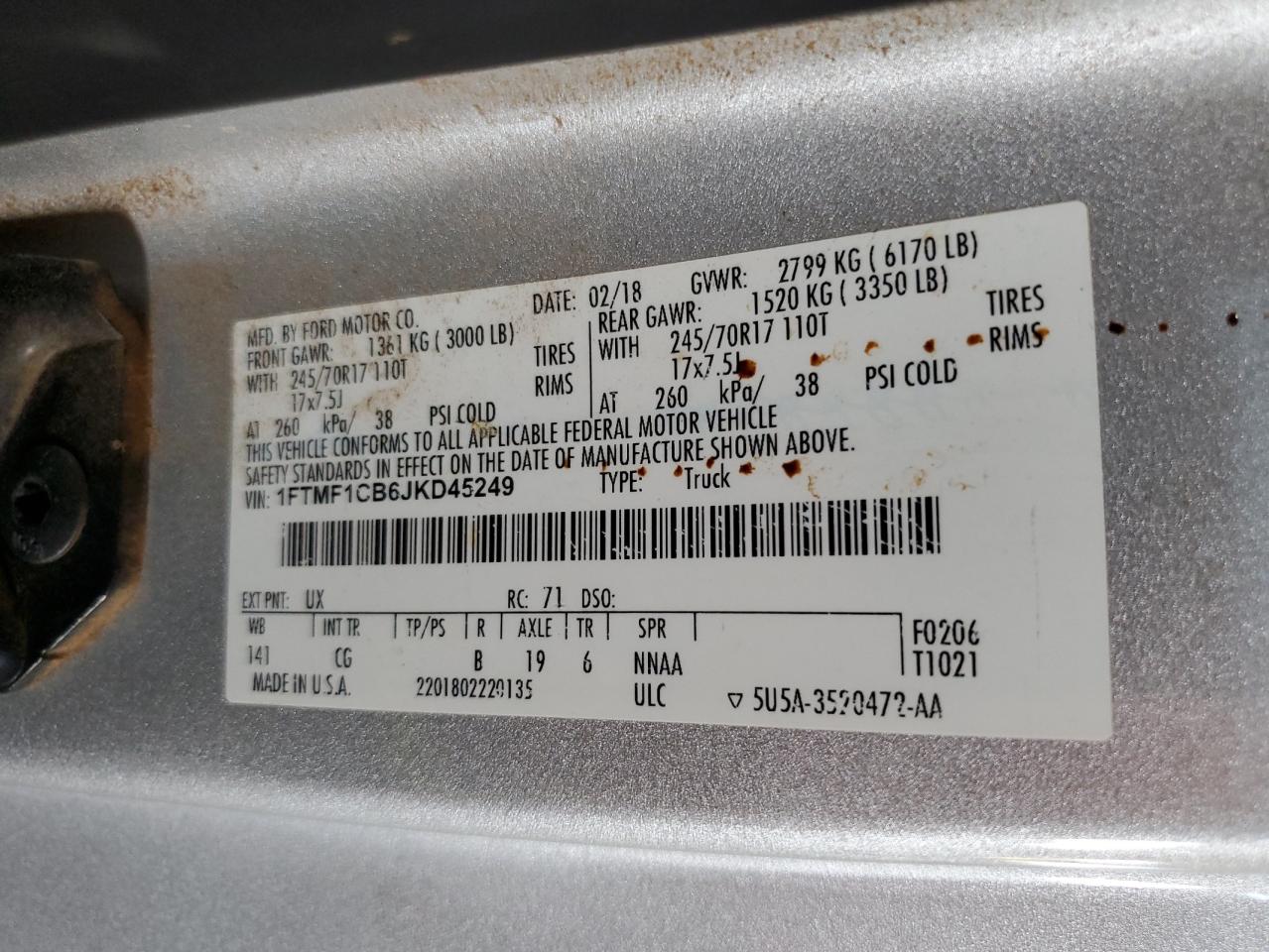 1FTMF1CB6JKD45249 2018 FORD F-150 - Image 14