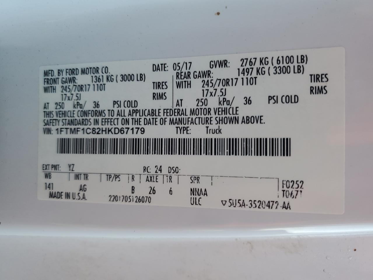 1FTMF1C82HKD67179 2017 FORD F-150 - Image 13