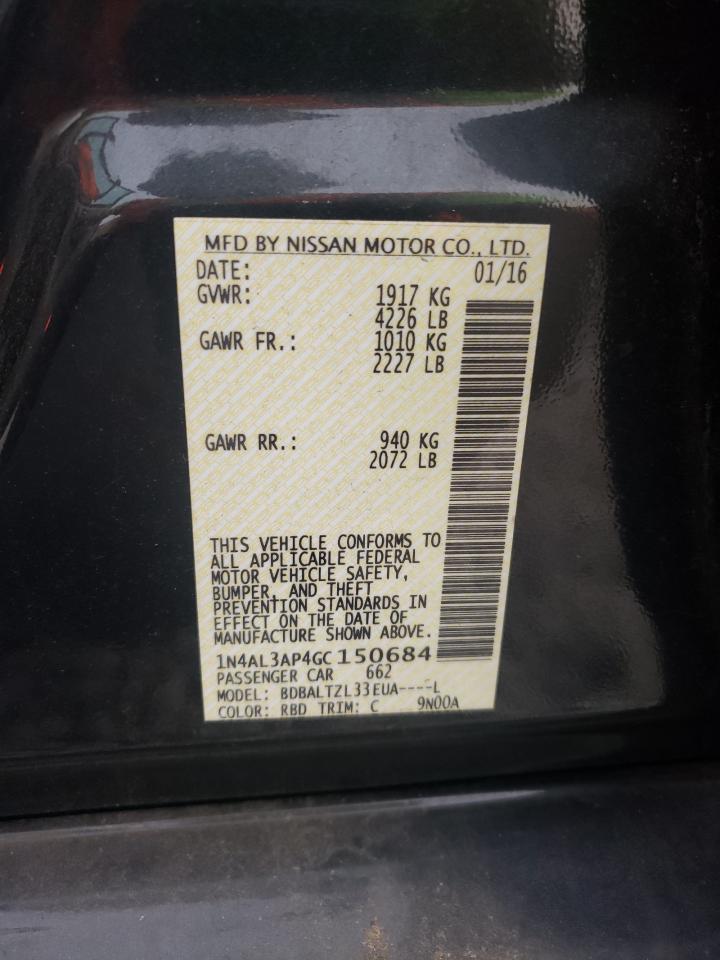 1N4AL3AP4GC150684 2016 Nissan Altima 2.5