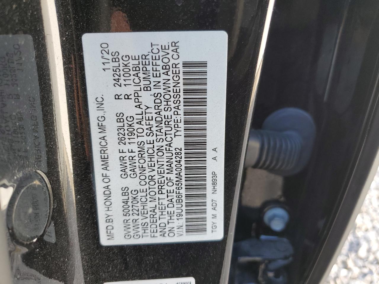 2021 Acura Tlx Advance VIN: 19UUB6F65MA004282 Lot: 79075084