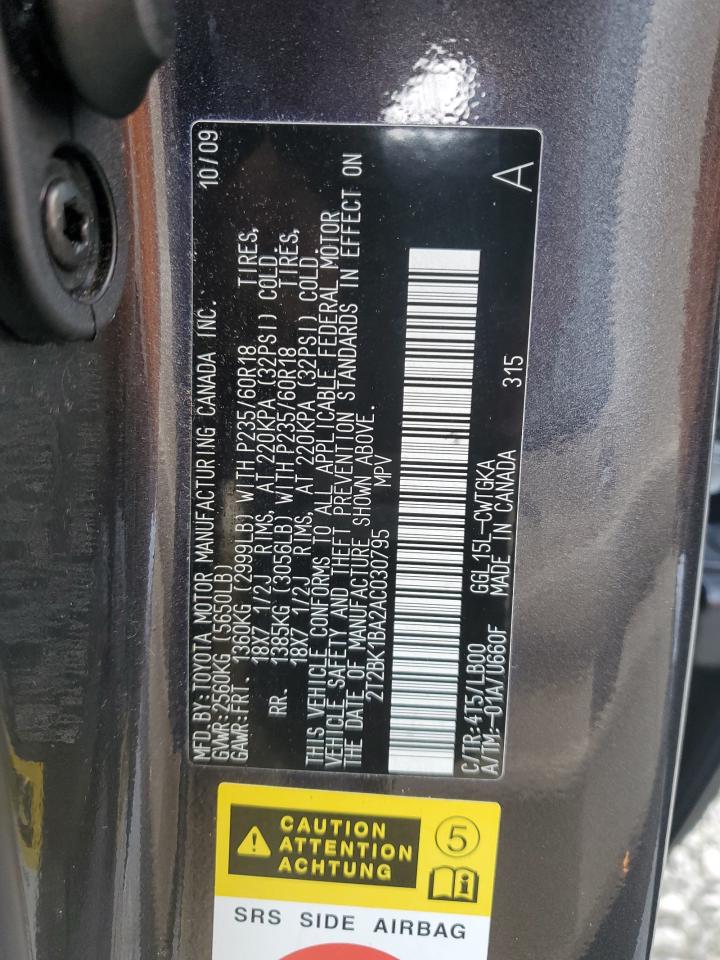 2T2BK1BA2AC030795 2010 Lexus Rx 350