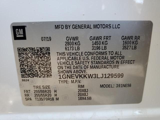 1GNEVKKW3LJ129599 Chevrolet Traverse P 14