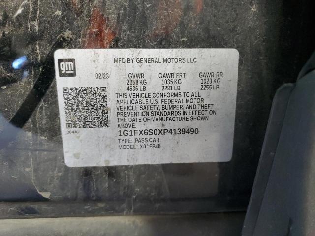 1G1FX6S0XP4139490 Chevrolet Bolt EV 2L 12