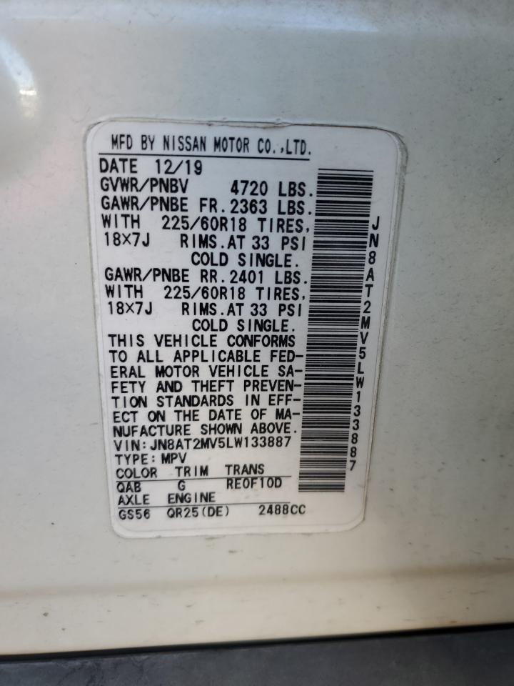 JN8AT2MV5LW133887 2020 Nissan Rogue S