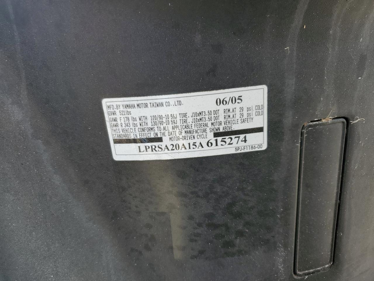 2005 Yamaha Yw50 Ap Zuma VIN: LPRSA20A15A615274 Lot: 74783404