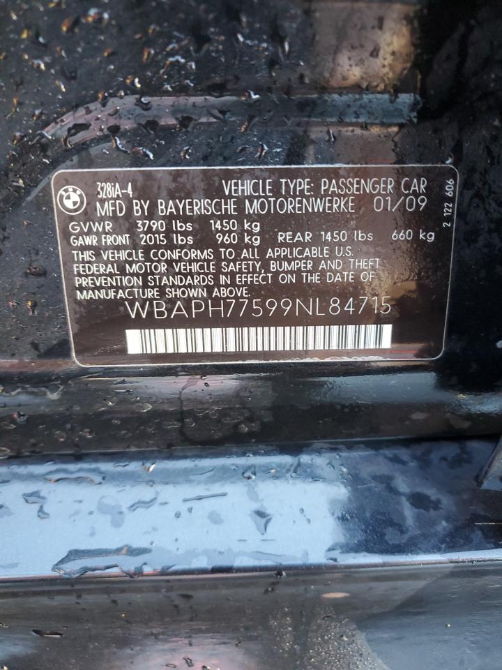 2009 BMW 328 I VIN: WBAPH77599NL84715 Lot: 76095954