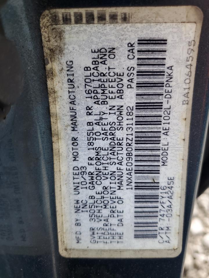 1NXAE09B0RZ131182 1994 Toyota Corolla Le