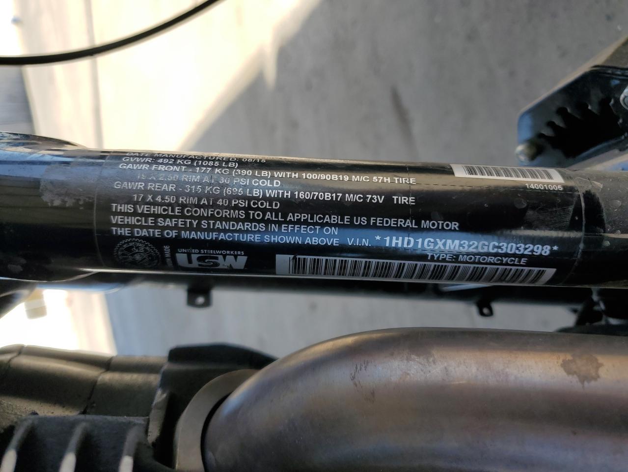 2016 Harley-Davidson Fxdb Dyna Street Bob VIN: 1HD1GXM32GC303298 Lot: 76937514