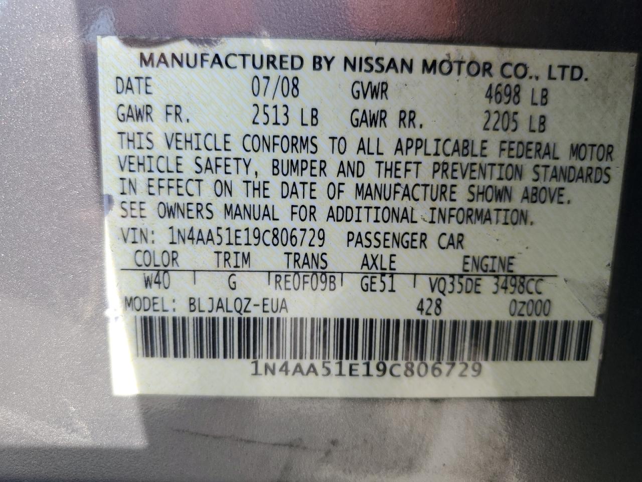 2009 Nissan Maxima - Image 14