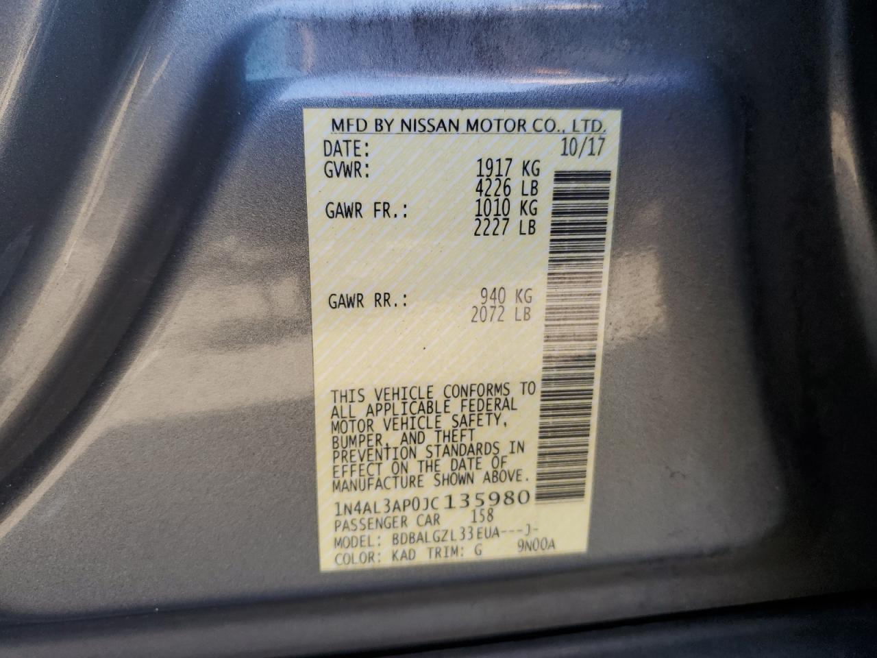 1N4AL3AP0JC135980 2018 NISSAN ALTIMA - Image 13