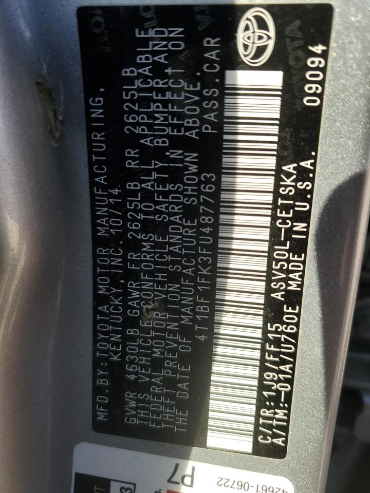 4T1BF1FK3FU487763 2015 Toyota Camry Le