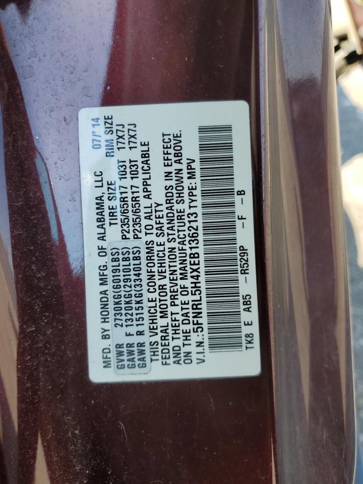 5FNRL5H4XEB136213 2014 Honda Odyssey Ex