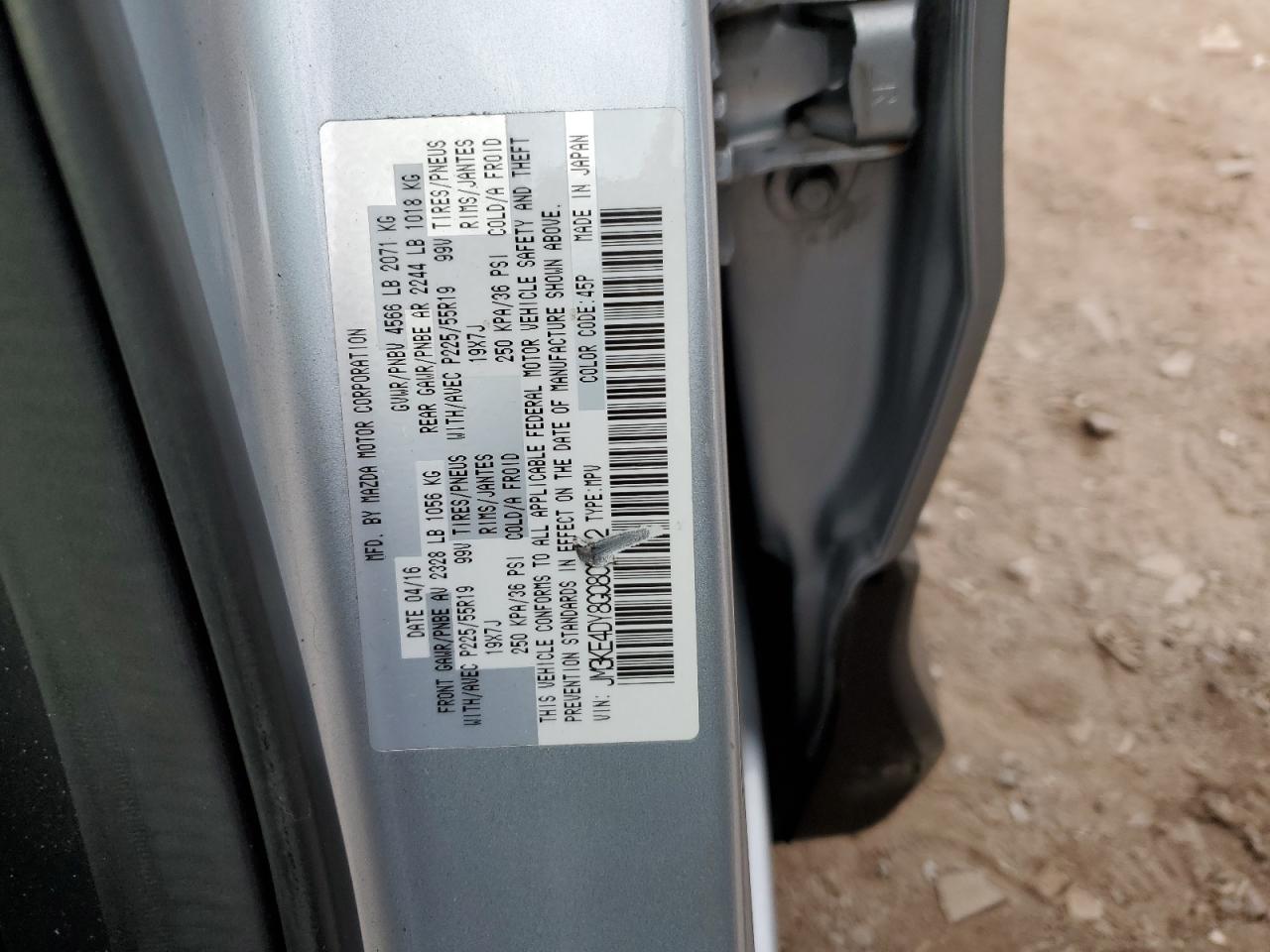 JM3KE4DY8G0803612 2016 Mazda Cx-5 Gt