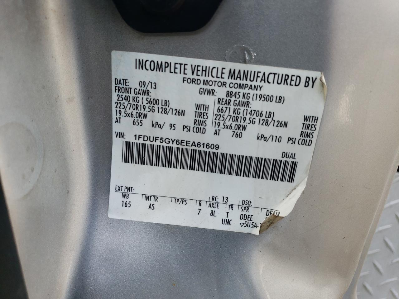 1FDUF5GY6EEA61609 2014 Ford F550 Super Duty