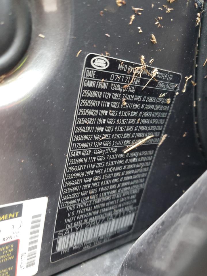 2018 Land Rover Range Rover Velar R-Dynamic Se VIN: SALYL2RV7JA711770 Lot: 75565344