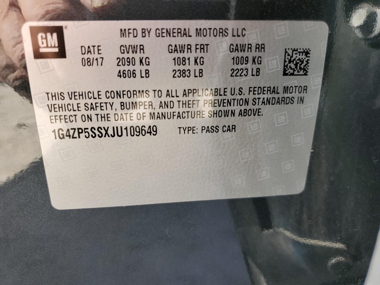 1G4ZP5SSXJU109649 2018 Buick Lacrosse Essence