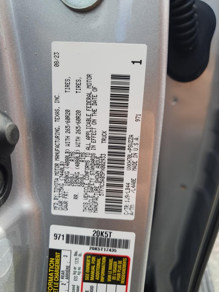 5TFMC5AB5PX002933 2023 Toyota Tundra Crewmax Platinum