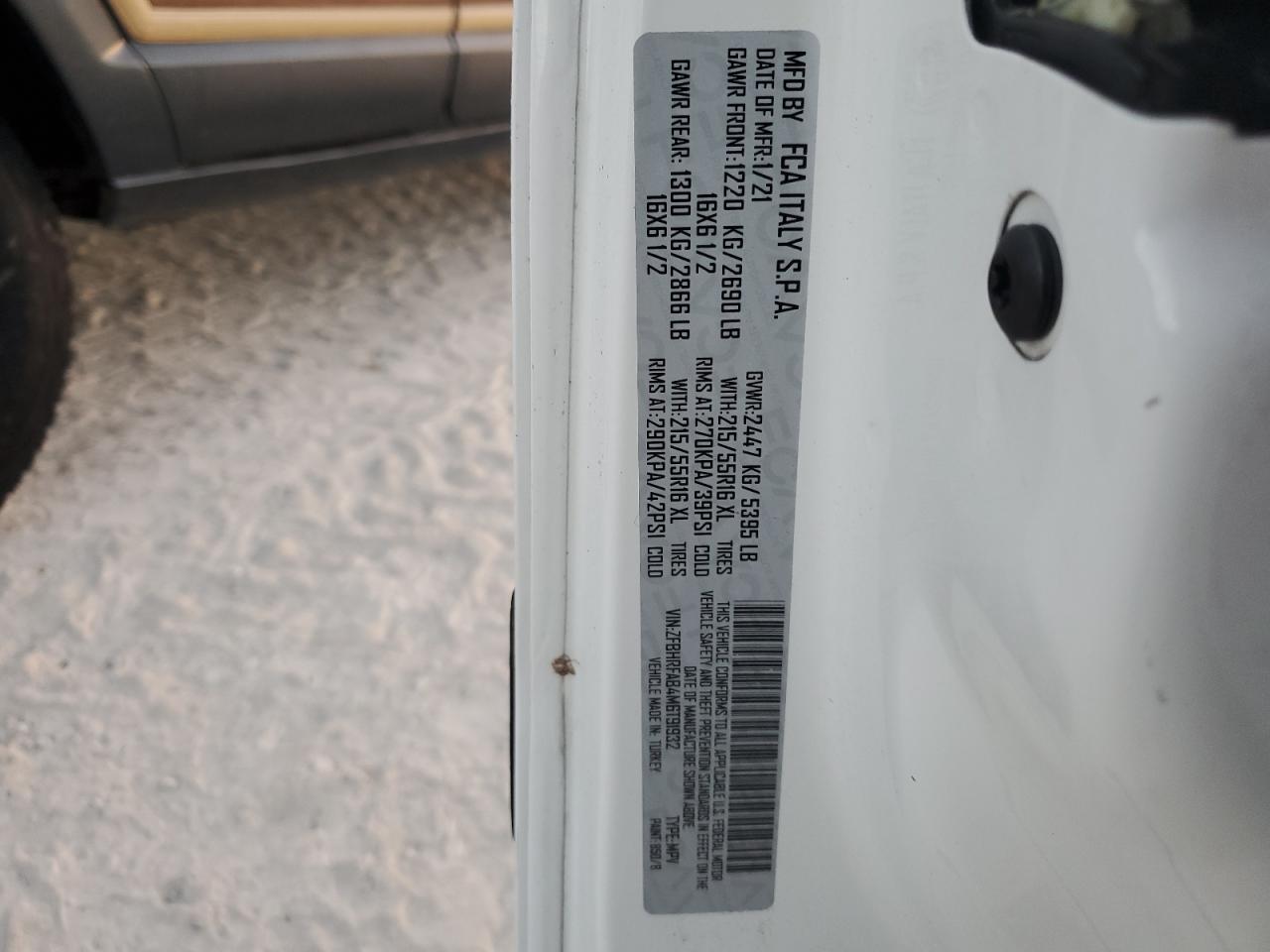 ZFBHRFAB4M6T91932 2021 Ram Promaster City