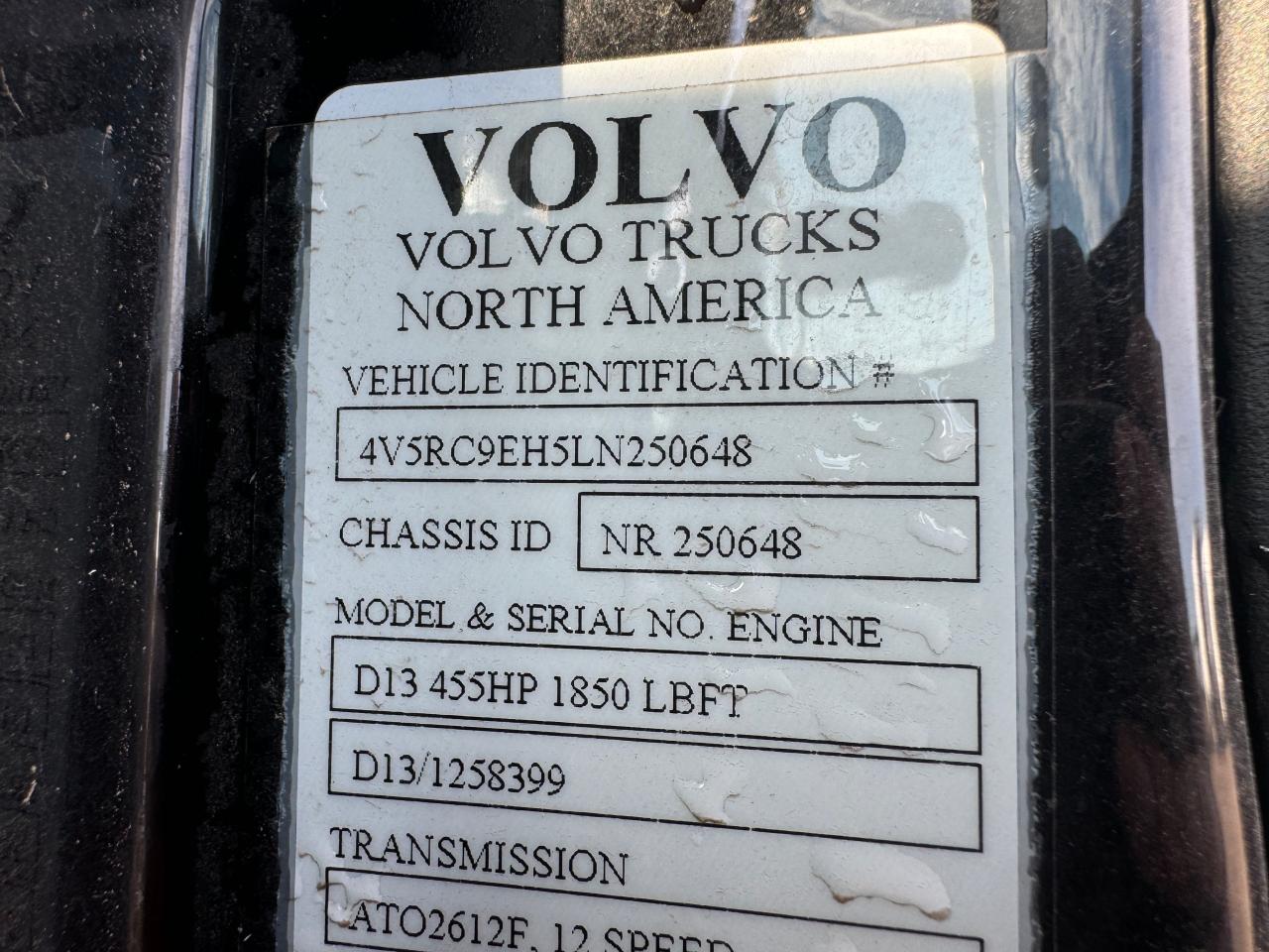 4V5RC9EH5LN250648 2020 Volvo Vah