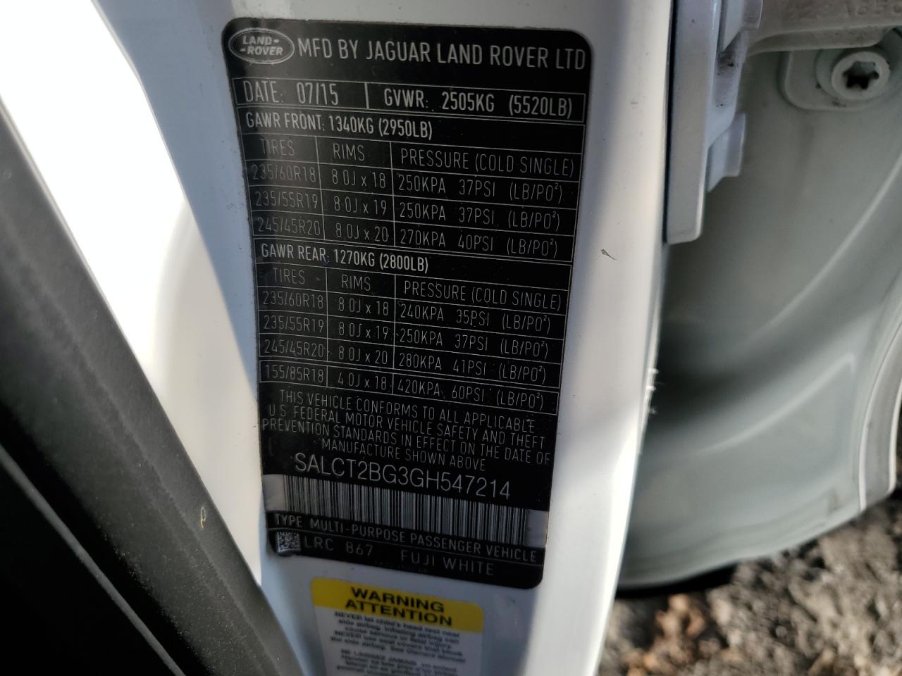 SALCT2BG3GH547214 2016 LAND ROVER DISCOVERY - Image 13