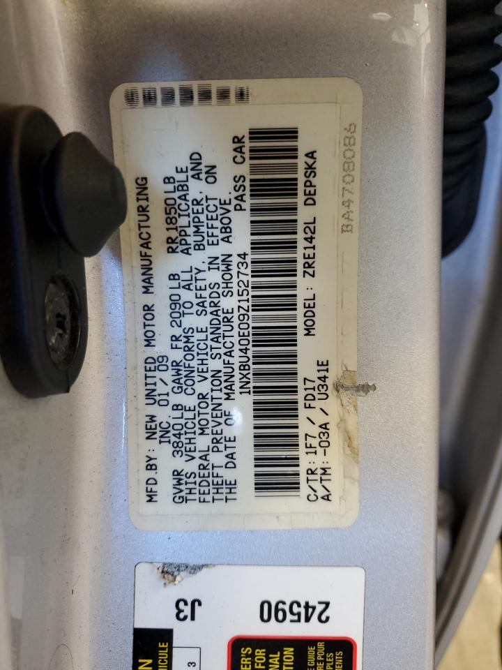 1NXBU40E09Z152734 2009 Toyota Corolla Base