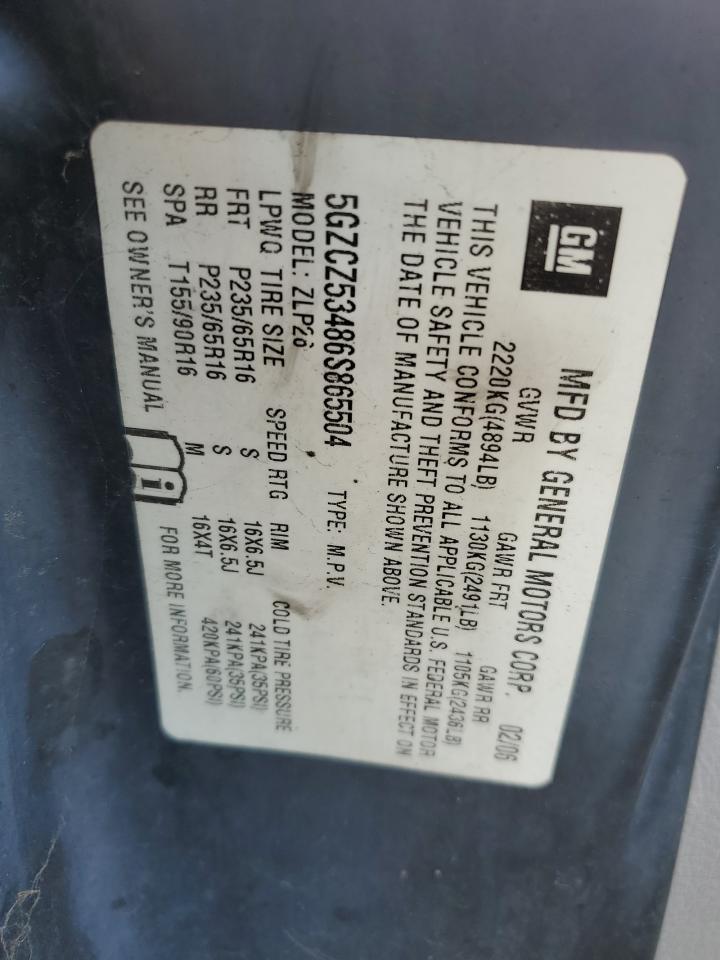 2006 Saturn Vue VIN: 5GZCZ53486S865504 Lot: 78029254