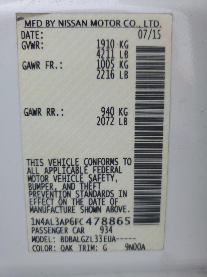 1N4AL3AP6FC478865 2015 NISSAN ALTIMA - Image 12