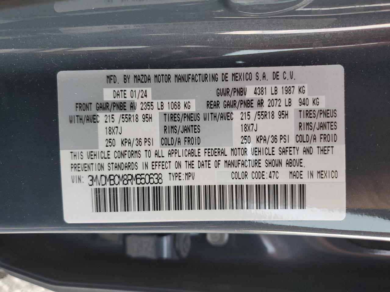 3MVDMBCM8RM650638 2024 MAZDA CX-30 - Image 12