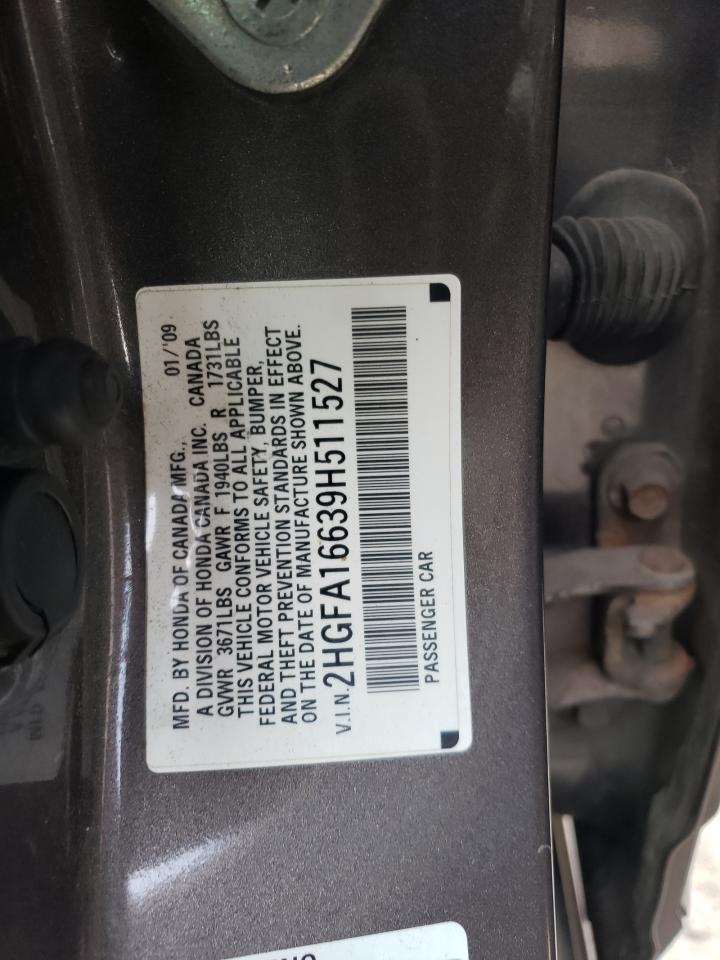 2HGFA16639H511527 2009 Honda Civic Lx-S