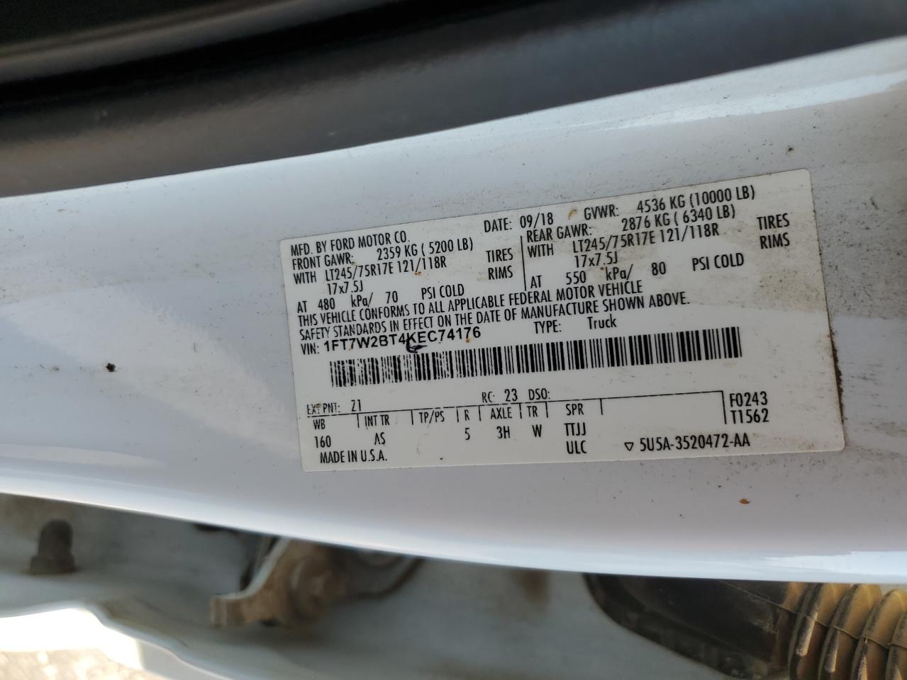 1FT7W2BT4KEC74176 2019 FORD F250 - Image 12